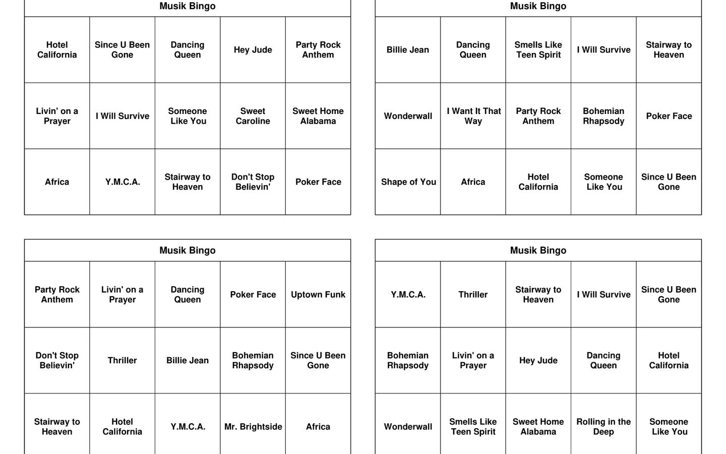 Musik Bingo, 150 plader